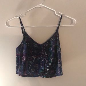 Kendall & Kylie printed button crop top in floral